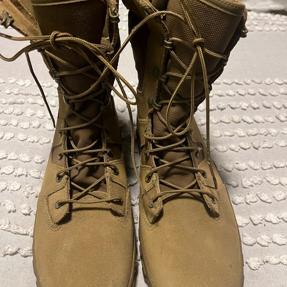 Tan Lace-Up Combat Boots